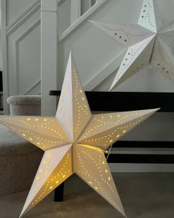 Zestaw 2 dekoracji wiszących LED MOTTI Gwiazda 45 cm Biały