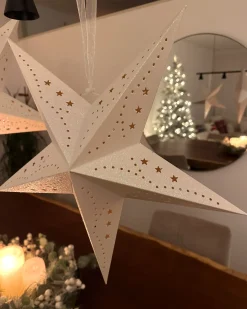 Zestaw 2 dekoracji wiszących LED MOTTI Gwiazda 45 cm Biały