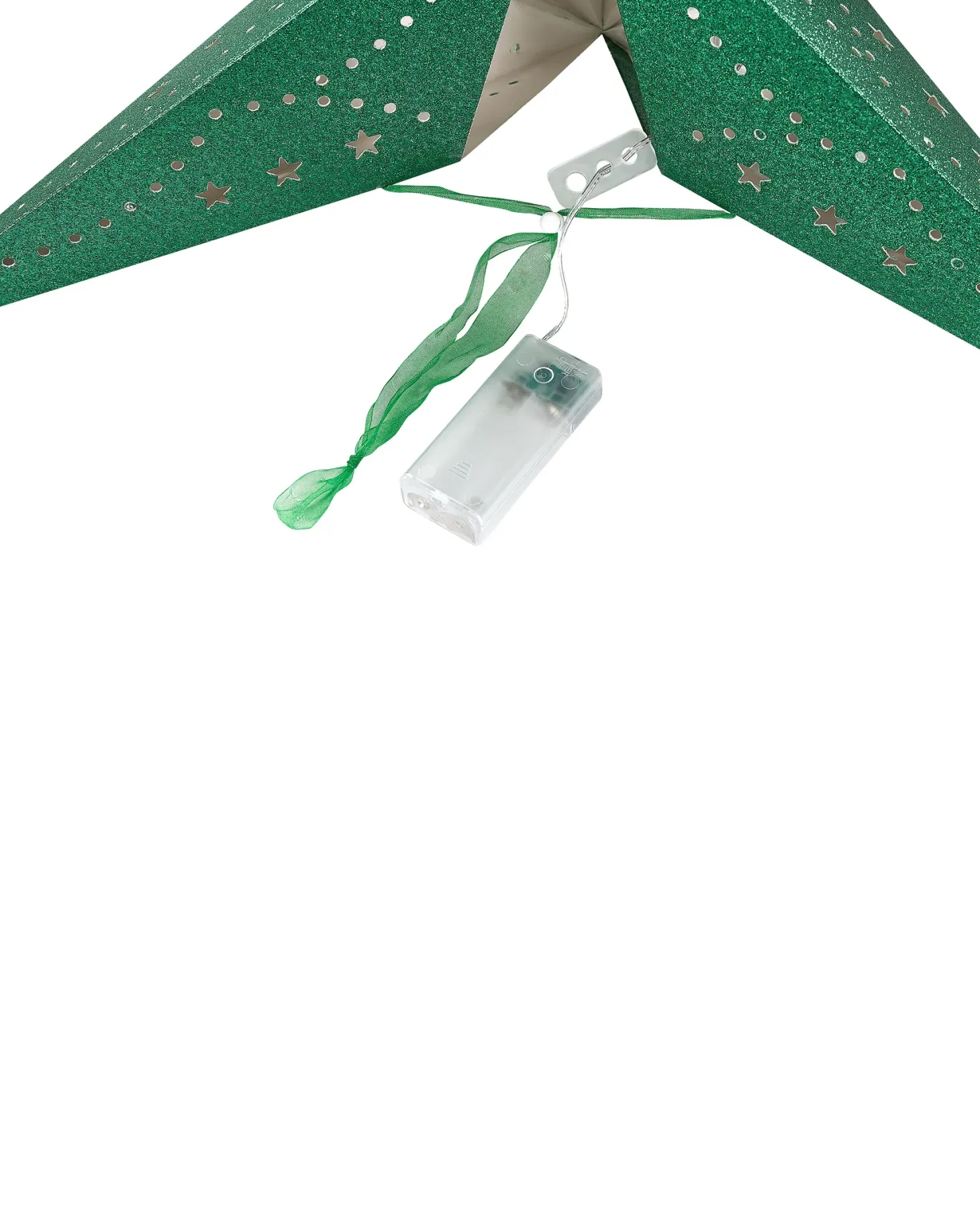 Zestaw 2 dekoracji wiszących LED MOTTI Gwiazda 45 cm Szmaragdowy