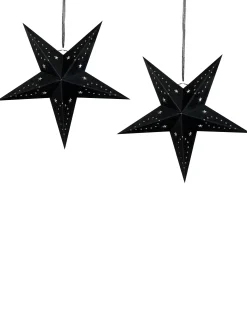 Zestaw 2 dekoracji wiszących LED MOTTI Gwiazda 45 cm Czarny