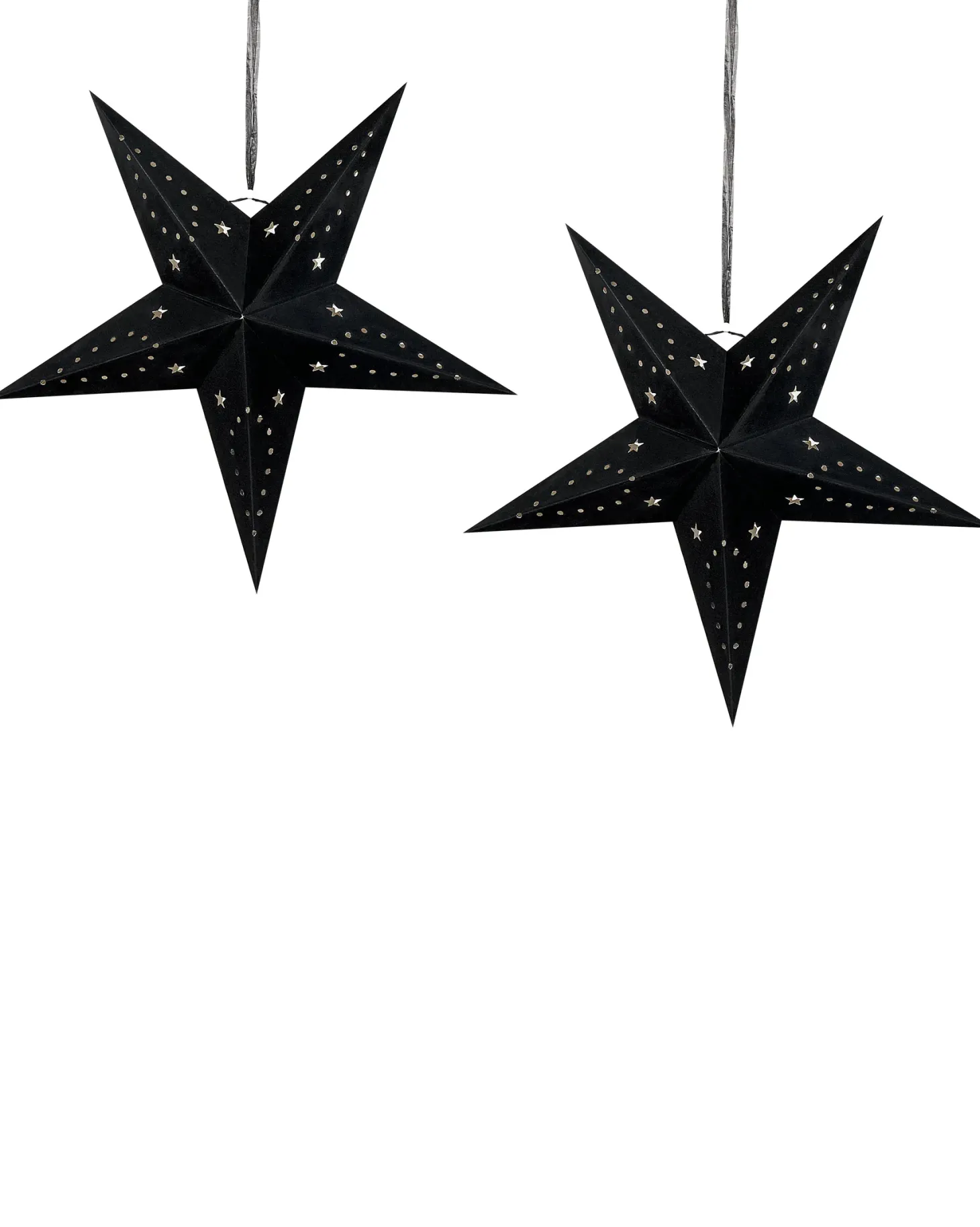 Zestaw 2 dekoracji wiszących LED MOTTI Gwiazda 45 cm Czarny