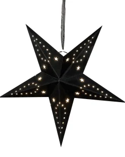 Zestaw 2 dekoracji wiszących LED MOTTI Gwiazda 45 cm Czarny
