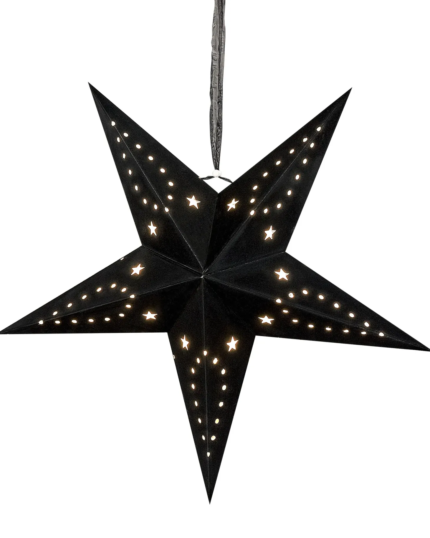 Zestaw 2 dekoracji wiszących LED MOTTI Gwiazda 45 cm Czarny