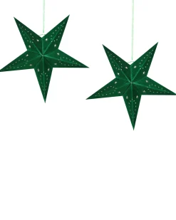 Zestaw 2 dekoracji wiszących LED MOTTI Gwiazda 45 cm Szmaragdowy