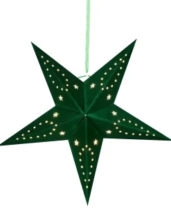 Zestaw 2 dekoracji wiszących LED MOTTI Gwiazda 45 cm Szmaragdowy