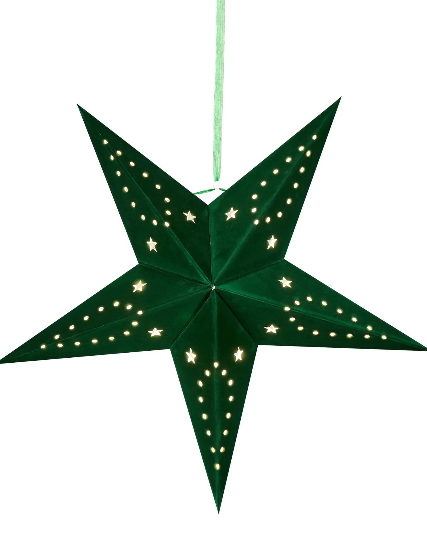 Zestaw 2 dekoracji wiszących LED MOTTI Gwiazda 45 cm Szmaragdowy