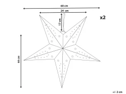 Zestaw 2 dekoracji wiszących LED MOTTI Gwiazda 60 cm Czerwony