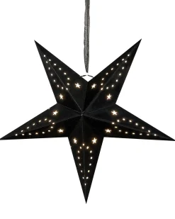 Zestaw 2 dekoracji wiszących LED MOTTI Gwiazda 60 cm Czarny