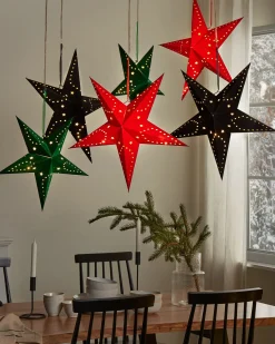 Zestaw 2 dekoracji wiszących LED MOTTI Gwiazda 60 cm Szmaragdowy