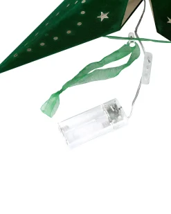Zestaw 2 dekoracji wiszących LED MOTTI Gwiazda 60 cm Szmaragdowy