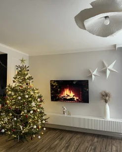 Zestaw 2 dekoracji wiszących LED MOTTI Gwiazda 60 cm Biały