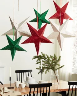 Zestaw 2 dekoracji wiszących LED MOTTI Gwiazda 60 cm Biały