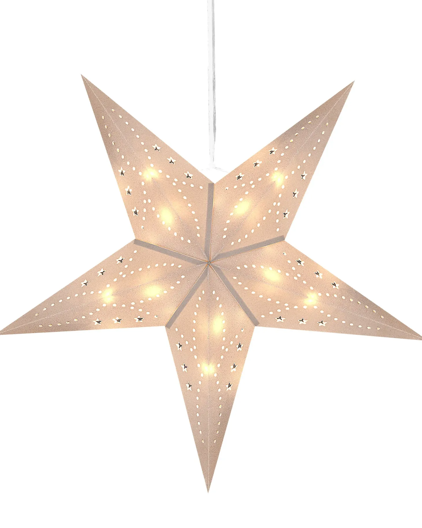 Zestaw 2 dekoracji wiszących LED MOTTI Gwiazda 60 cm Biały