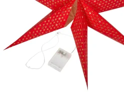Zestaw 4 dekoracji wiszących LED KAMET Gwiazda 60 cm Kolorowy