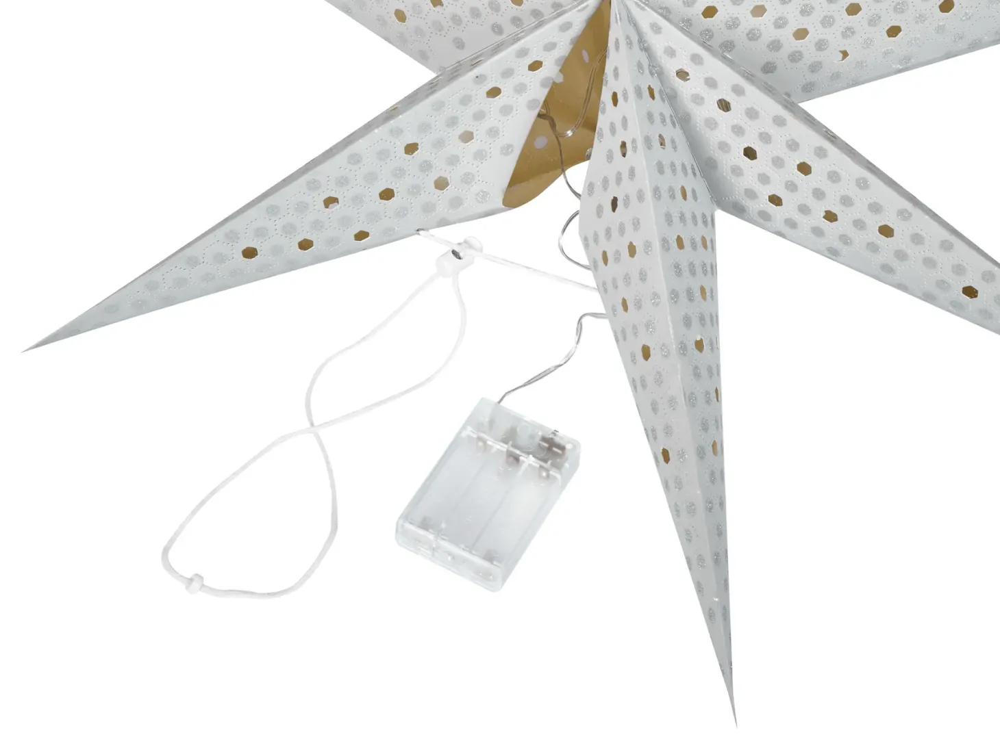 Zestaw 4 dekoracji wiszących LED KAMET Gwiazda 60 cm Kolorowy