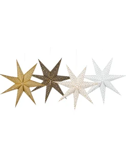Zestaw 4 dekoracji wiszących LED TRISUL Gwiazda 60 cm Kolorowy