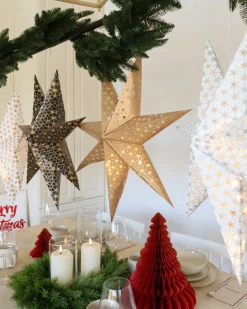 Zestaw 4 dekoracji wiszących LED TRISUL Gwiazda 60 cm Kolorowy