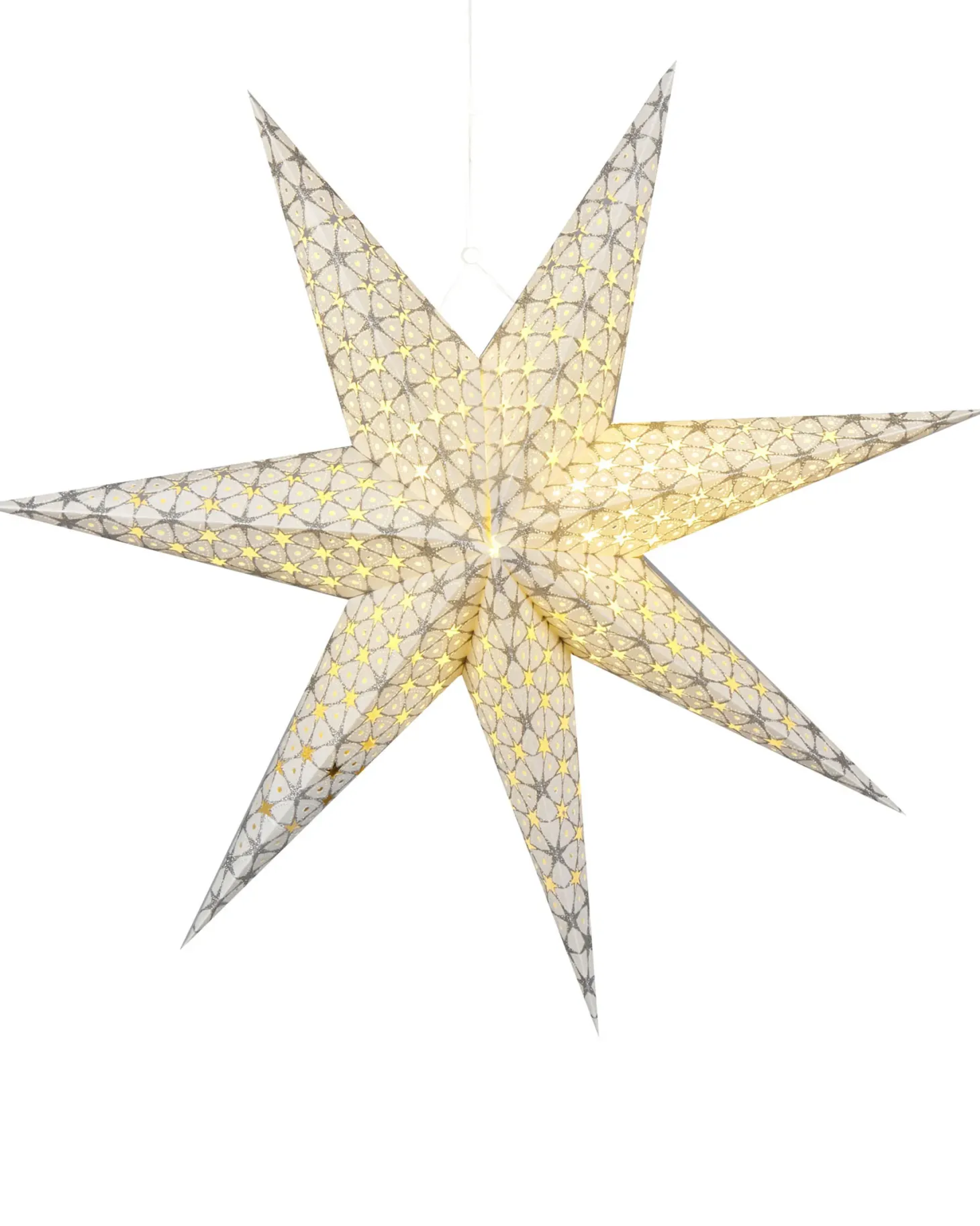 Zestaw 4 dekoracji wiszących LED TRISUL Gwiazda 60 cm Kolorowy