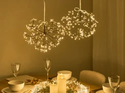 Zestaw 2 dekoracji wiszących LED RACKSTA Jemioła 30/25 cm Czarny