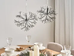 Zestaw 2 dekoracji wiszących LED RACKSTA Jemioła 30/25 cm Czarny