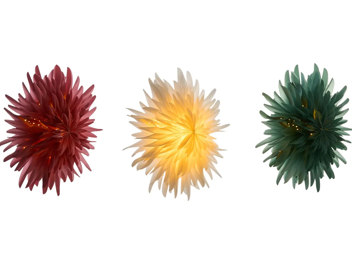 Zestaw 3 dekoracji wiszących LED GROVLAN Gwiazda 41 cm Kolorowy