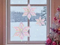 Zestaw 3 dekoracji wiszących RENSJON Gwiazda 25/35/46 cm Kolorowy