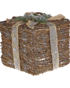 Zestaw 2 dekoracji świątecznych INARI Prezenty świąteczne 28/21 cm Srebrny