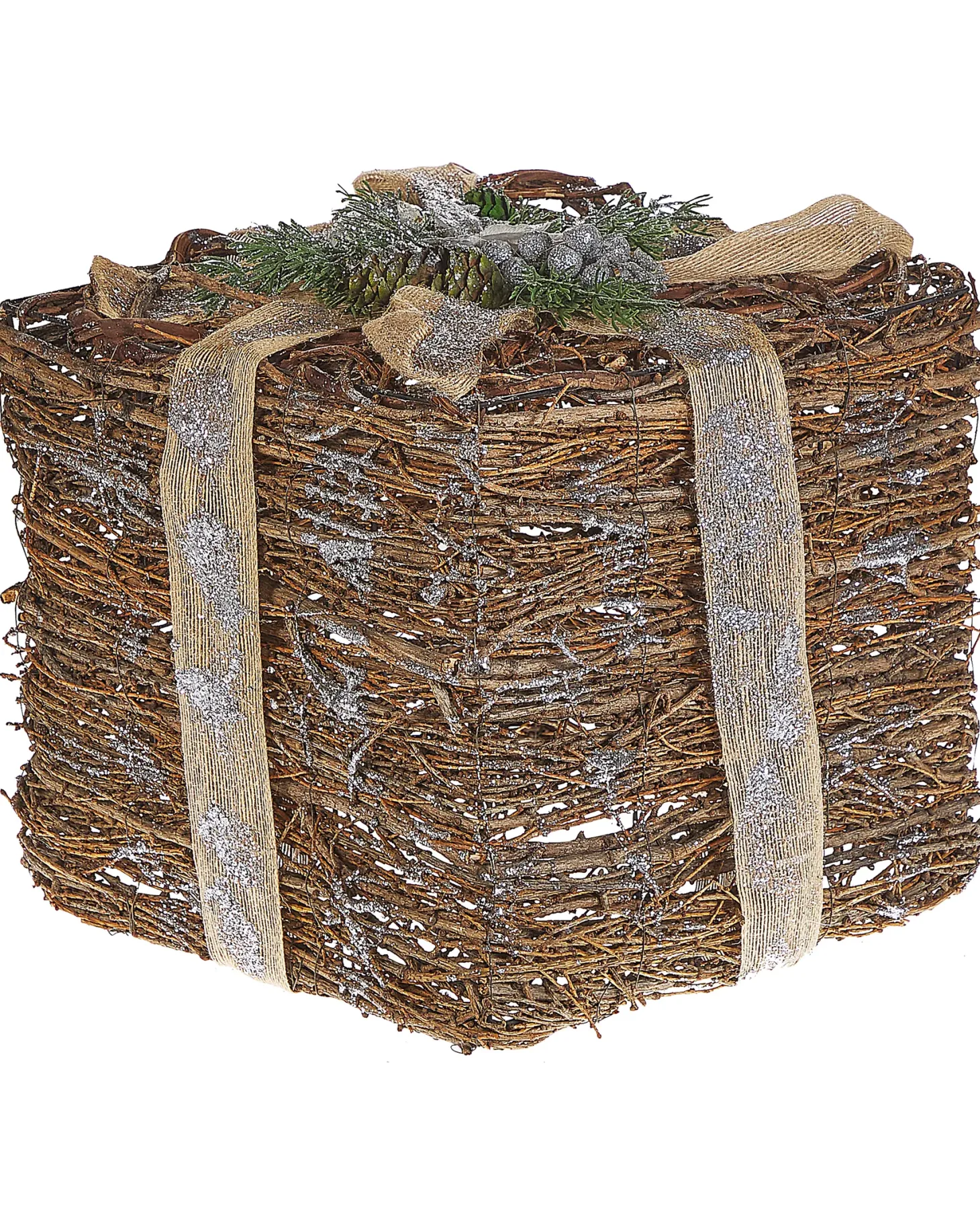 Zestaw 2 dekoracji świątecznych INARI Prezenty świąteczne 28/21 cm Srebrny