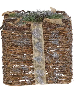 Zestaw 2 dekoracji świątecznych INARI Prezenty świąteczne 28/21 cm Srebrny