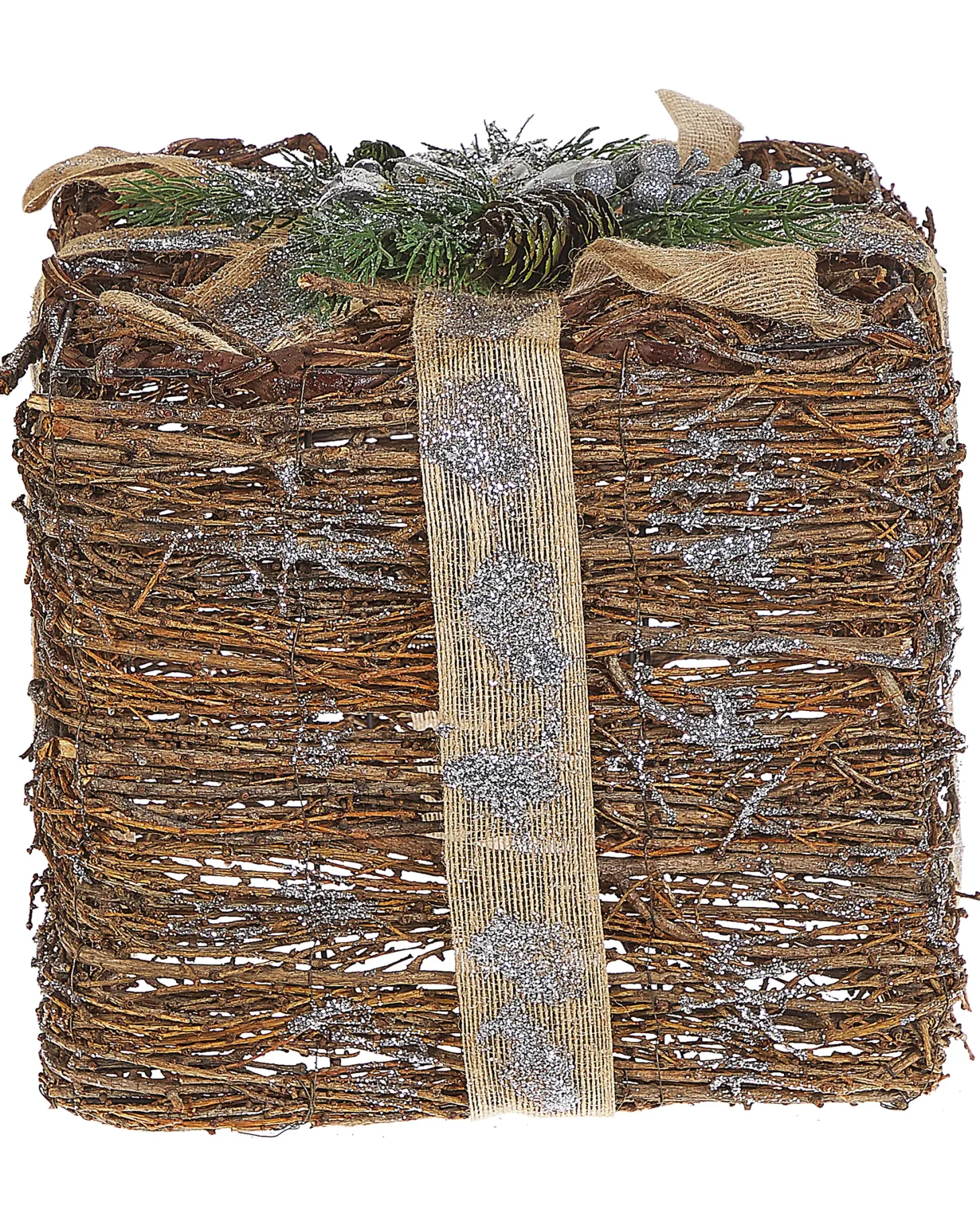 Zestaw 2 dekoracji świątecznych INARI Prezenty świąteczne 28/21 cm Srebrny
