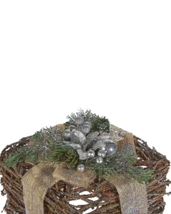 Zestaw 2 dekoracji świątecznych INARI Prezenty świąteczne 28/21 cm Srebrny