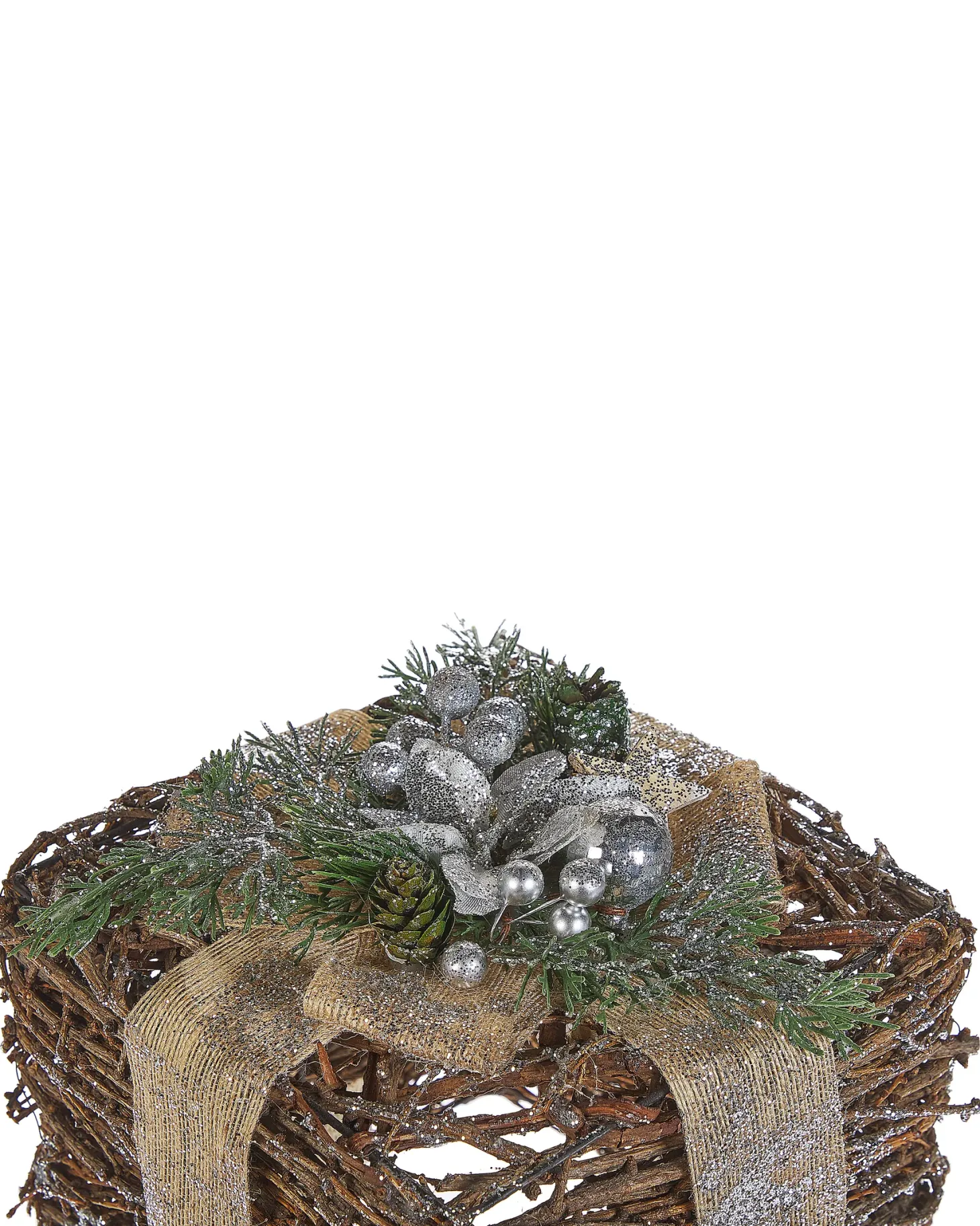 Zestaw 2 dekoracji świątecznych INARI Prezenty świąteczne 28/21 cm Srebrny
