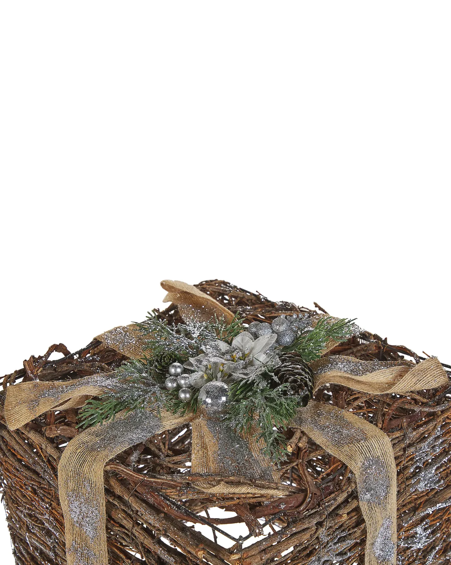 Zestaw 2 dekoracji świątecznych INARI Prezenty świąteczne 28/21 cm Srebrny