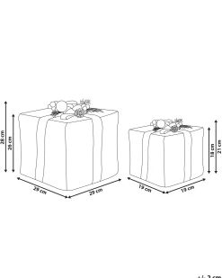 Zestaw 2 dekoracji świątecznych INARI Prezenty świąteczne 28/21 cm Srebrny
