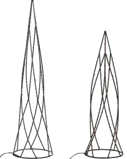 Zestaw 2 dekoracji świątecznych LED NEIDEN Choinka 52/38 cm Srebrny