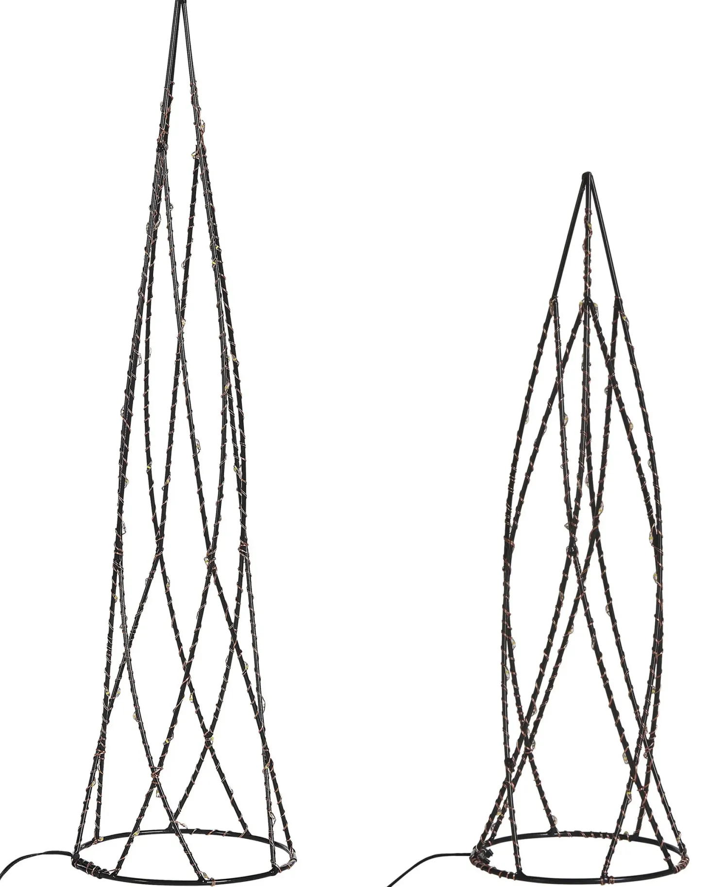 Zestaw 2 dekoracji świątecznych LED NEIDEN Choinka 52/38 cm Srebrny