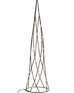 Zestaw 2 dekoracji świątecznych LED NEIDEN Choinka 52/38 cm Srebrny