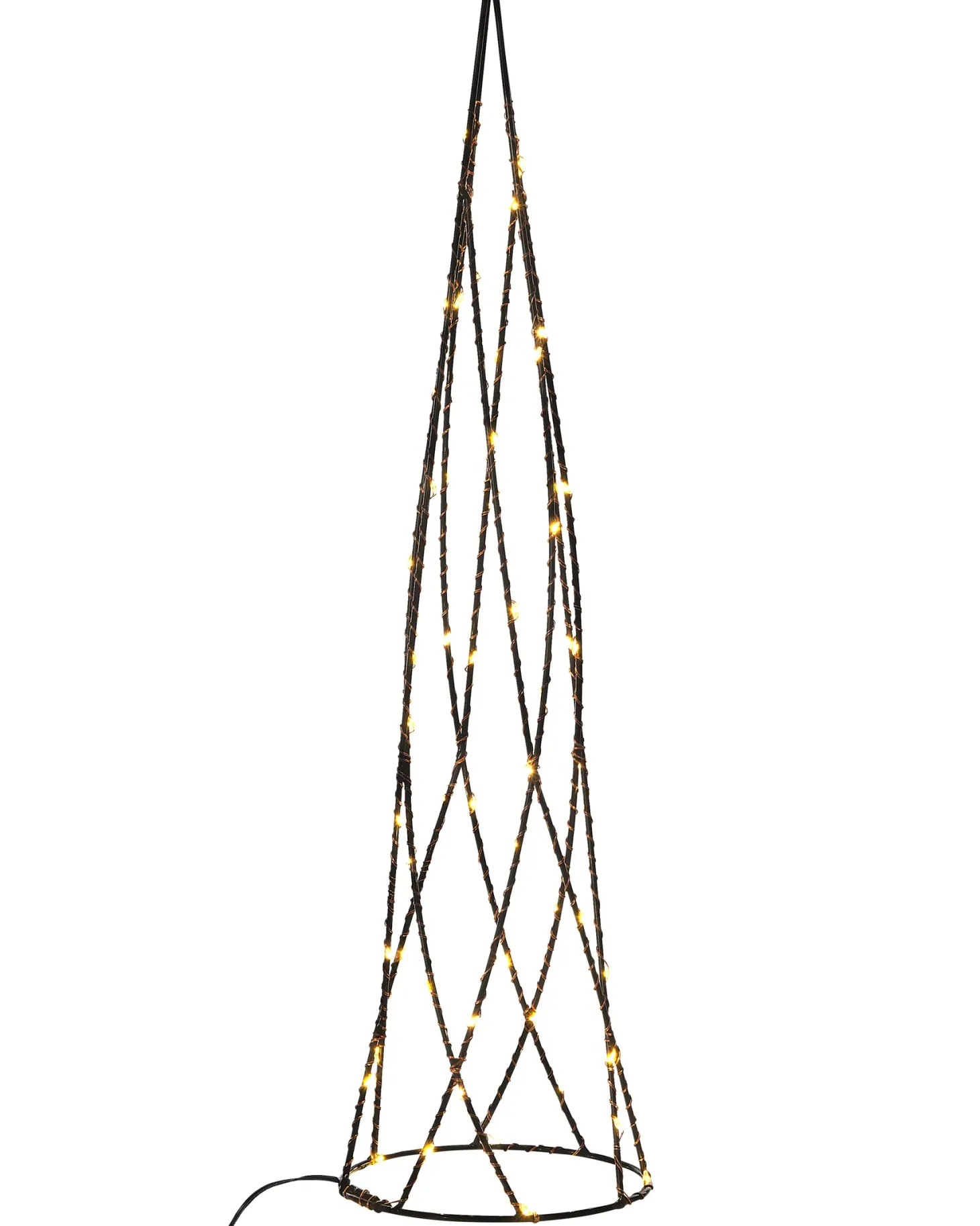Zestaw 2 dekoracji świątecznych LED NEIDEN Choinka 52/38 cm Srebrny