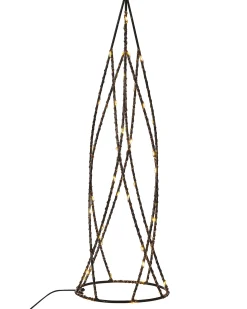 Zestaw 2 dekoracji świątecznych LED NEIDEN Choinka 52/38 cm Srebrny