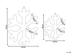 Zestaw 2 dekoracji świątecznych LED GURRE Śnieżynka 40/50 cm Biały