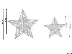 Zestaw 2 dekoracji świątecznych LED HAMPEN Gwiazda 24/30 cm Złoty