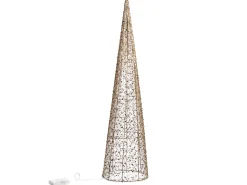 Zestaw 3 dekoracji świątecznych LED VEJLESO Choinka 40/60/80 cm Złoty