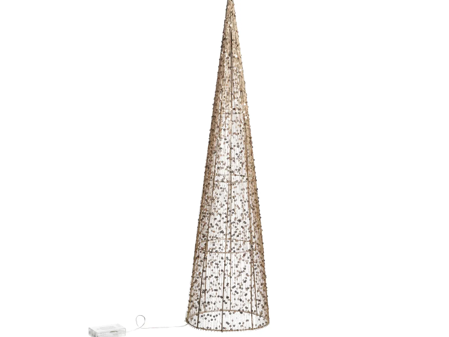 Zestaw 3 dekoracji świątecznych LED VEJLESO Choinka 40/60/80 cm Złoty