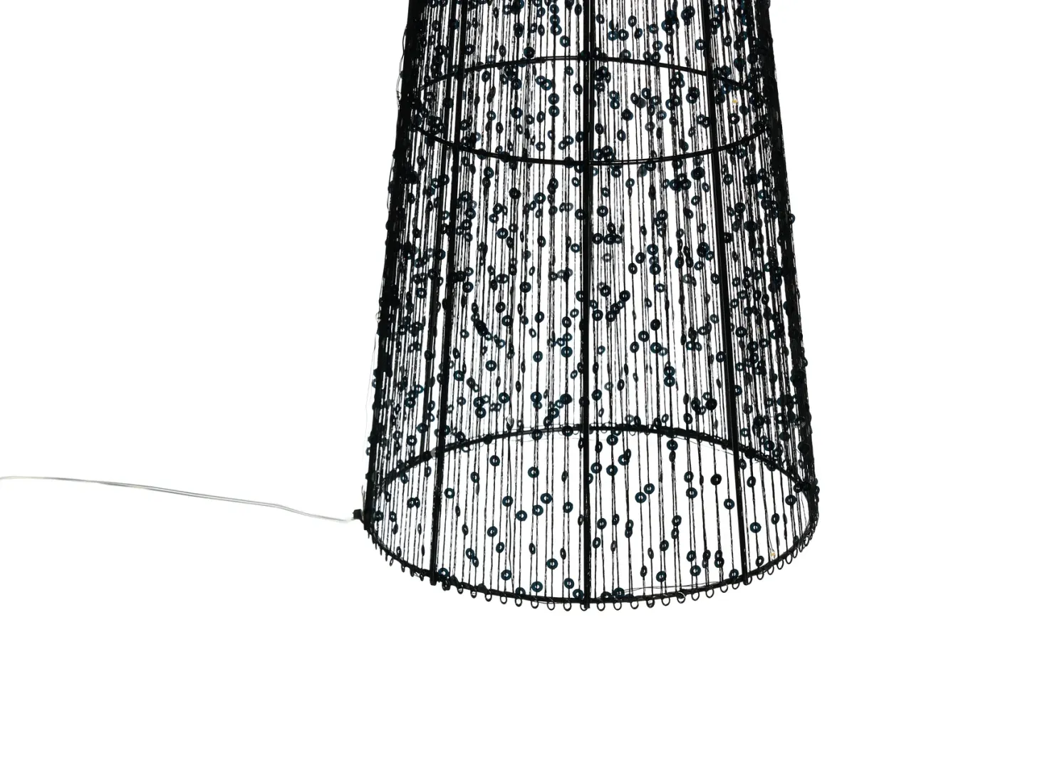 Zestaw 3 dekoracji świątecznych LED VEJLESO Choinka 40/60/80 cm Czarny