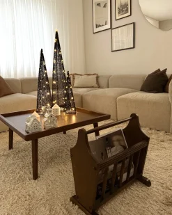 Zestaw 3 dekoracji świątecznych LED VEJLESO Choinka 40/60/80 cm Czarny