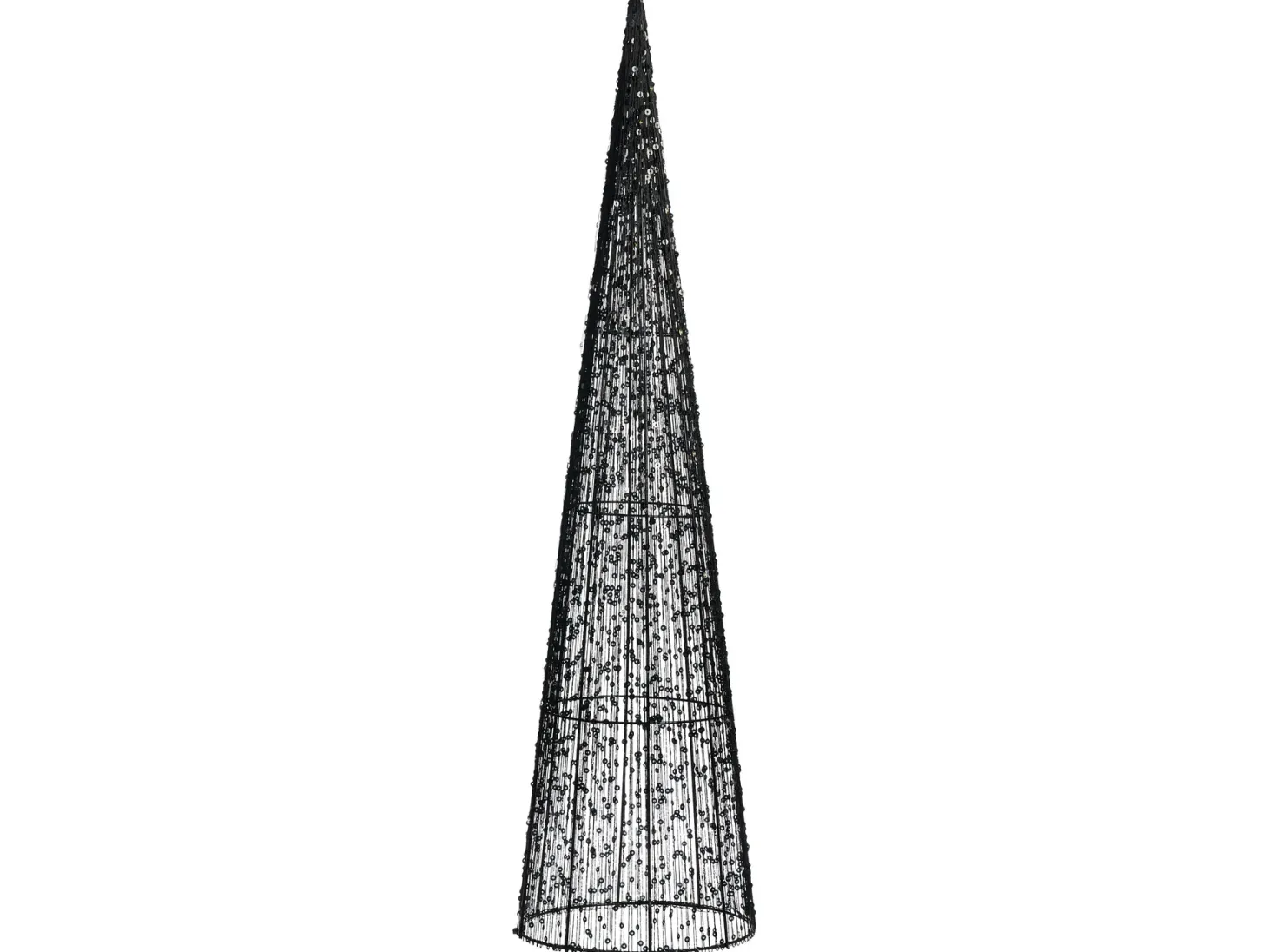 Zestaw 3 dekoracji świątecznych LED VEJLESO Choinka 40/60/80 cm Czarny
