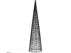 Zestaw 3 dekoracji świątecznych LED VEJLESO Choinka 40/60/80 cm Czarny