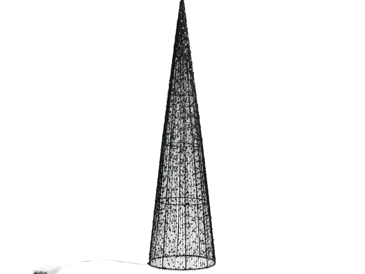 Zestaw 3 dekoracji świątecznych LED VEJLESO Choinka 40/60/80 cm Czarny