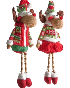 Zestaw 2 dekoracji świątecznych GEITSJOEN Renifer 55/58 cm Kolorowy