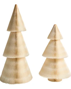 Zestaw 2 dekoracji świątecznych VEFSNA Choinka 90/122 cm Beżowy